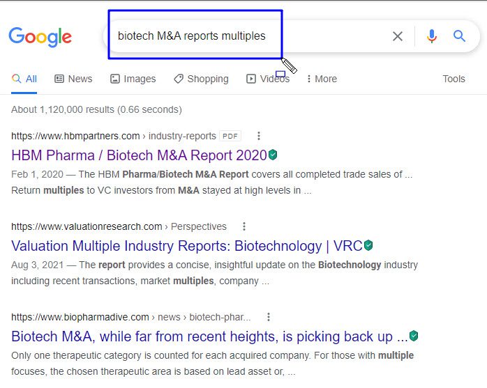 Manually Searching for Precedent Transactions