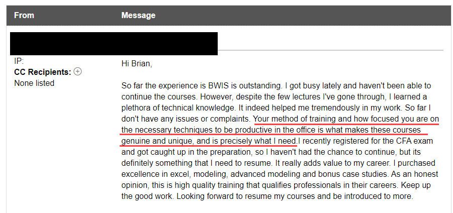 "Your method of training and how focused you are on the necessary techniques to be productive in the office is what makes these courses genuine and unique, and is precisely what I need."