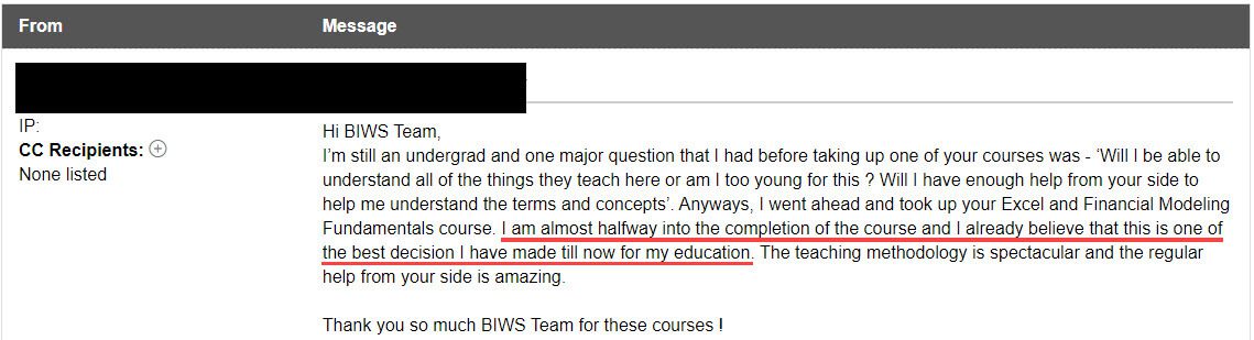 "I am almost halfway into the completion of the course and I already believe that this is one of the best [decisions] I have made till now for my education."