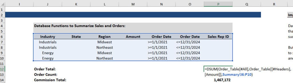 Excel Database Functions Multiple Criteria