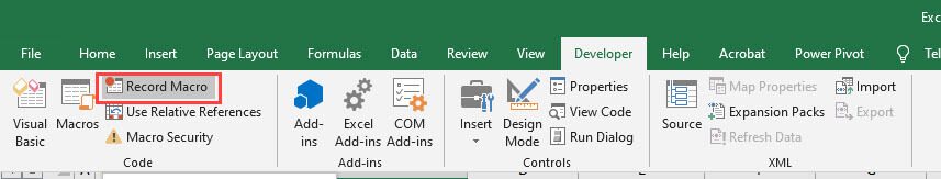 Record Macro Button
