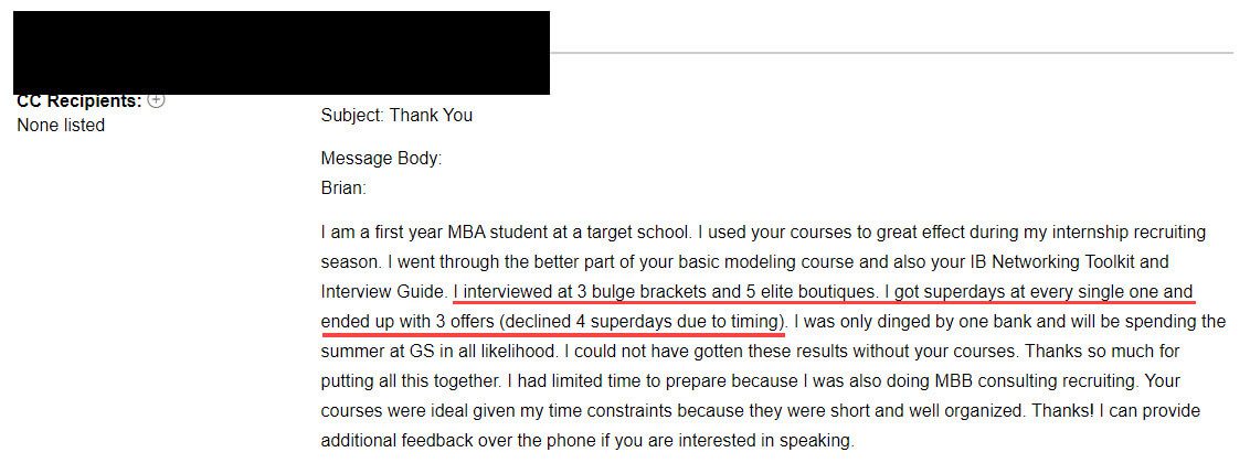 "I interviewed at 3 bulge brackets and 5 elite boutiques. I got superdays at every single one and ended up with 3 offers (declined 4 superdays due to timing)."