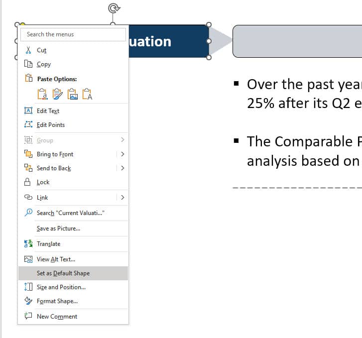 Default Shapes in PowerPoint
