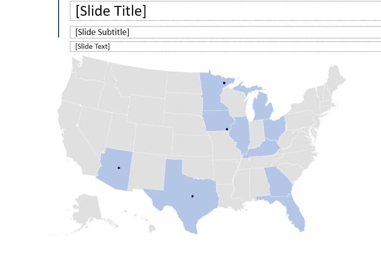 PowerPoint Map with "City Dots" Manually Inserted